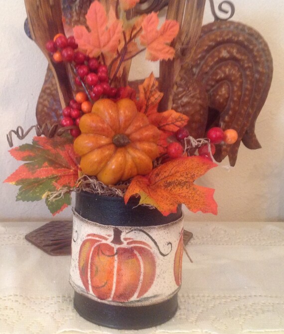 Otoño decoración centro de mesa cocina reciclado por craftsbyjoyice