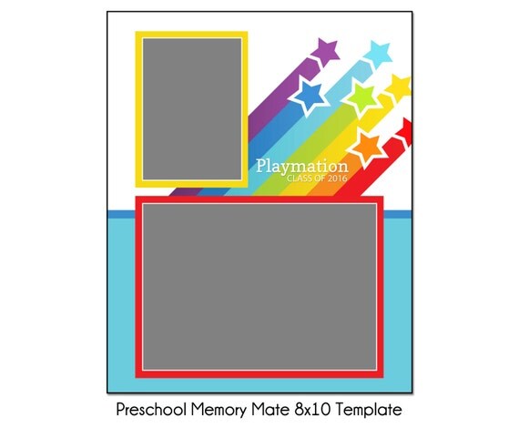 Rainbow Preschool Mm3 8x10 Memory Mate Sports Photo Template How To Make A Memory Mate Template In Photoshop