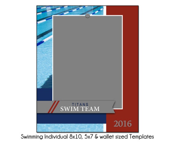 Swimming Individual 3 8x10 5x7 & Wallet Memory Mate Sports