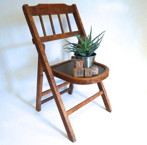 1950's Children's Folding Chair Wooden