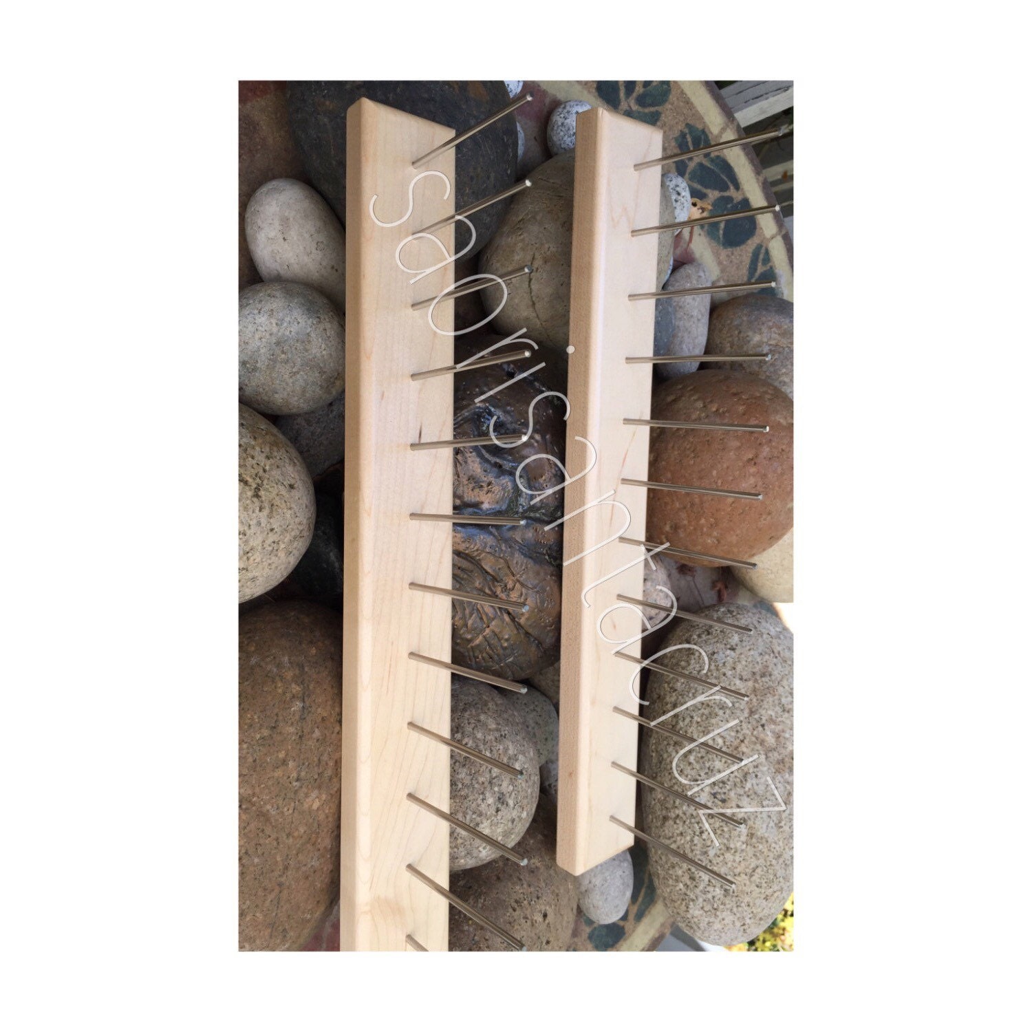 weaving bobbin rack holds 12 wound by saorisantacruz on Etsy