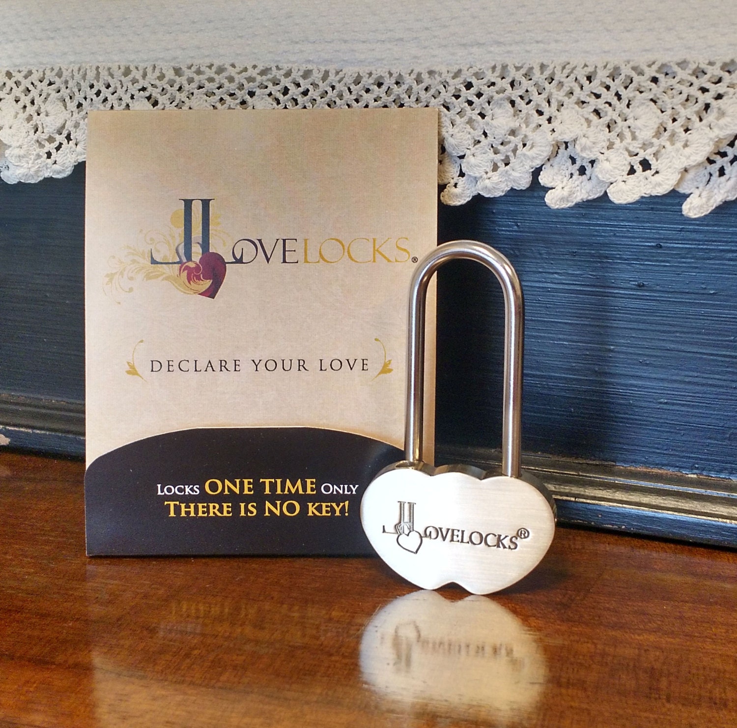 LoveLocks™ Solid Brass Love Lock Double Heart