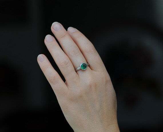 18K Gold Emerald Ring Solitaire Emerald Ring by williamwhite