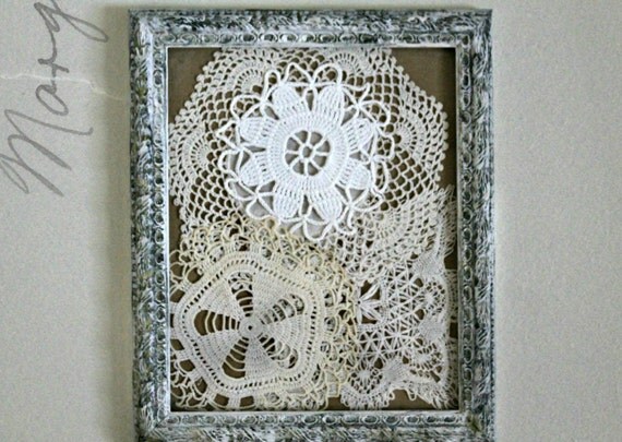 vintage framed doilies vintage doilies by vintagearcheology