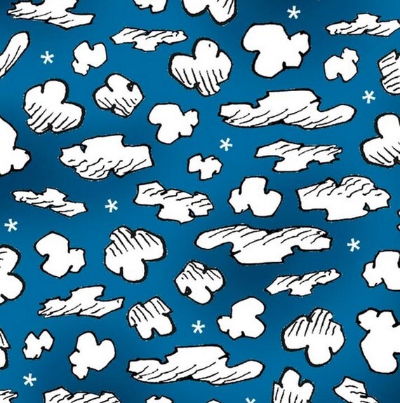 Items similar to Quilting Treasures - Peanuts - Snoopy, The Flying Ace - Clouds on Etsy