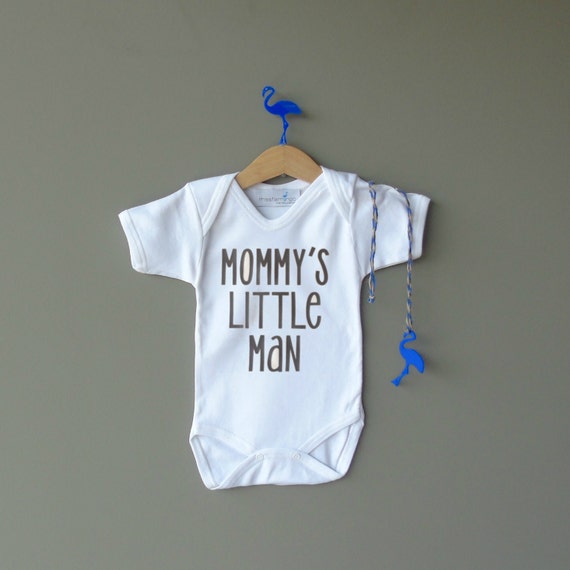 Mommy's Little Man Onesie Baby Boy Onesie by MissFlamingoKids