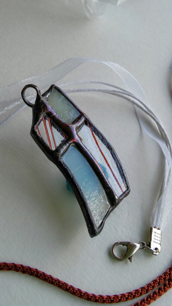 Stained glass pendant by Jenmallorygallery on Etsy