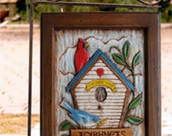 Bird house Hanging Yard Sign and Yard Stake