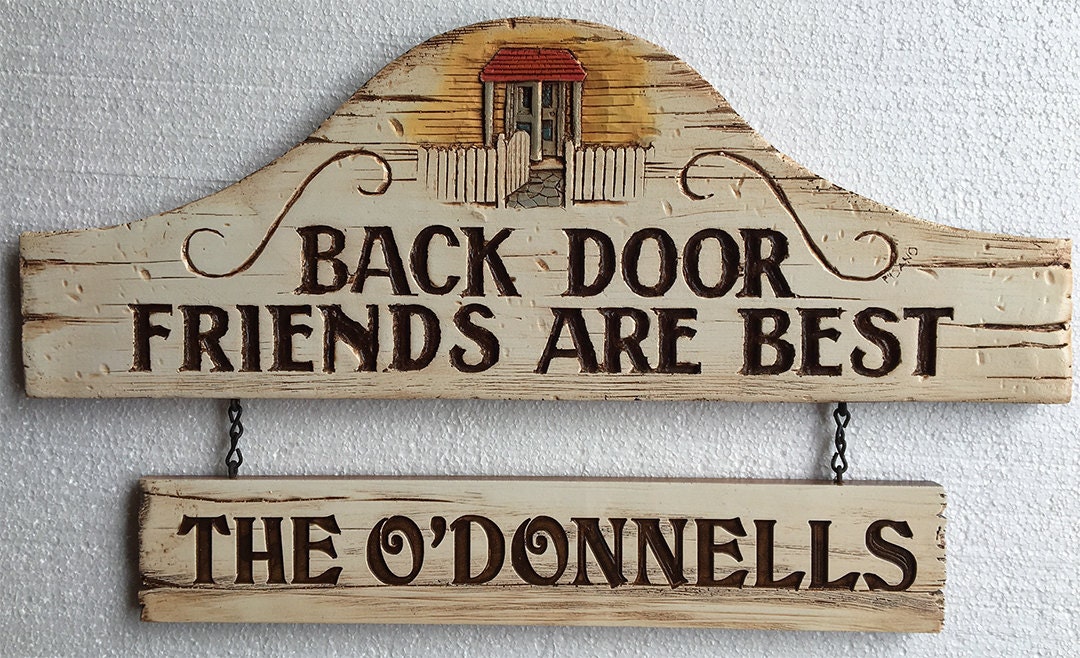 Back Door Friends Personalized Sign