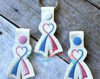 Pregnancy loss and awareness key chain, PAIL, memorial key chain, miscarriage loss memorial, heart awareness, two toned ribbon