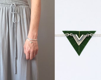 Triangle bracelet minimalist sterling silver jewelry