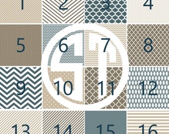 Navy and Tan printed vinyl or heat transfer vinyl (iron on) in 6x6, 8.5x11 or 12x12 sheets available in 12 colors