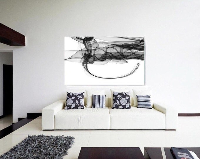 Abstract Black and White 17-17-05. Unique Abstract Wall Decor, Large Contemporary Canvas Art Print up to 72" by Irena Orlov