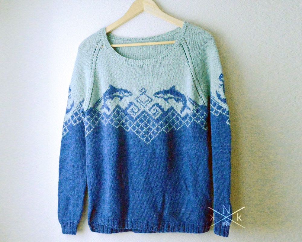 shark sweater knit sleeve nautical fish shark sweater knit sleeve nautical fish