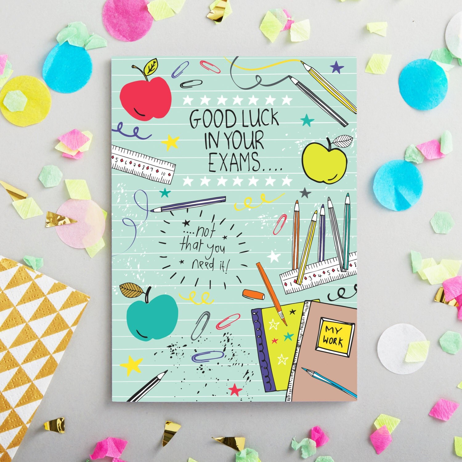 Exam Good Luck Greeting card trendy stationery good luck