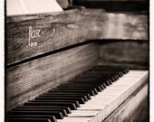 Vintage Piano Photograph Print, Wall Art, Black and White, Music Art Print, Photograph, Home Accessories, Sepia, Vertical Art Photo Print