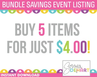 Clipart Sale Bundles and Digital Paper Buy ANY 5 Items Sale Royalty Free Clip Art - Instant Digital Download