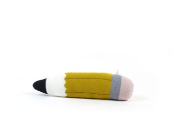 Pencil - soft knitted pillow, cushion, plush, softie