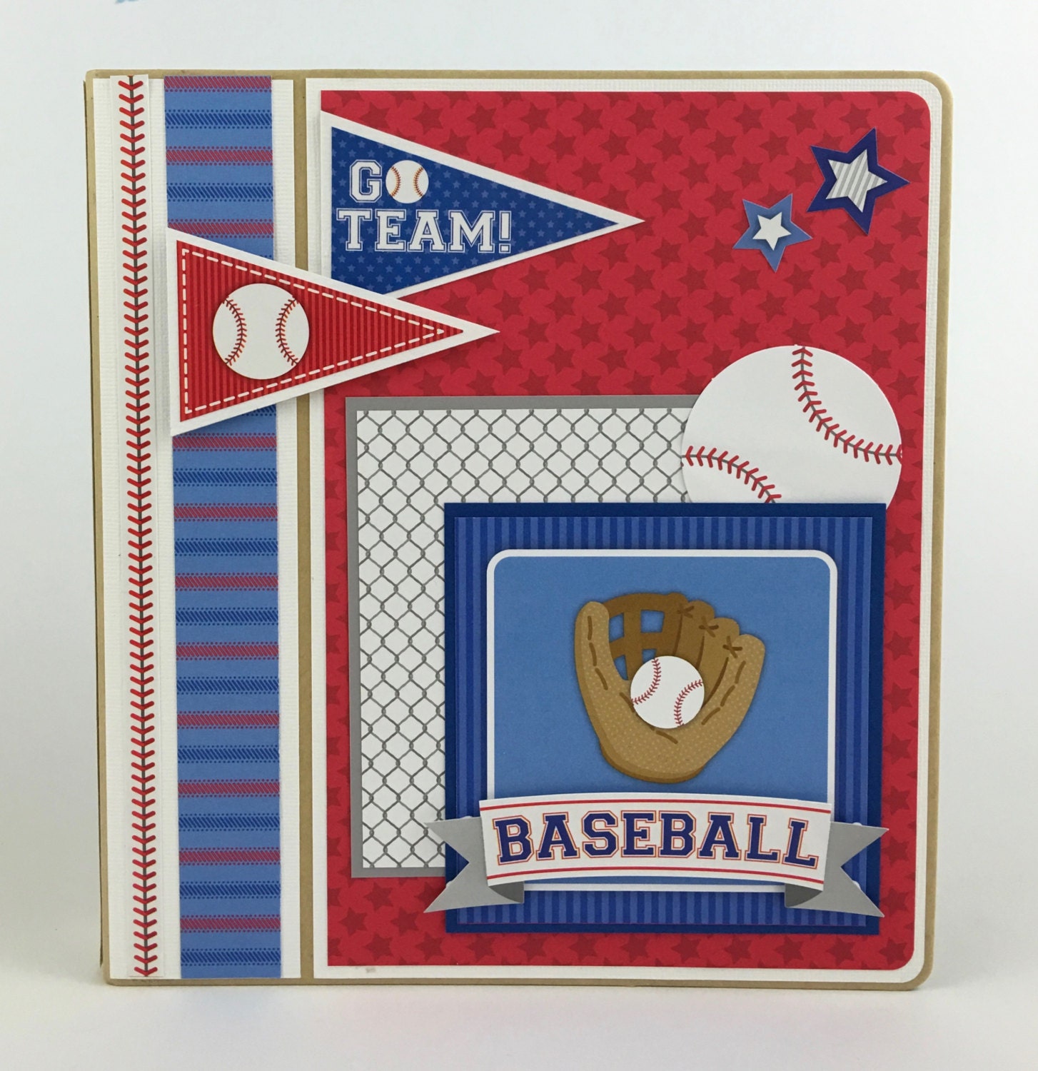 Baseball Scrapbook Mini Album Kit or Premade Teeball Sports