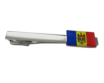 Moldova Country Flag Square Tie Clip