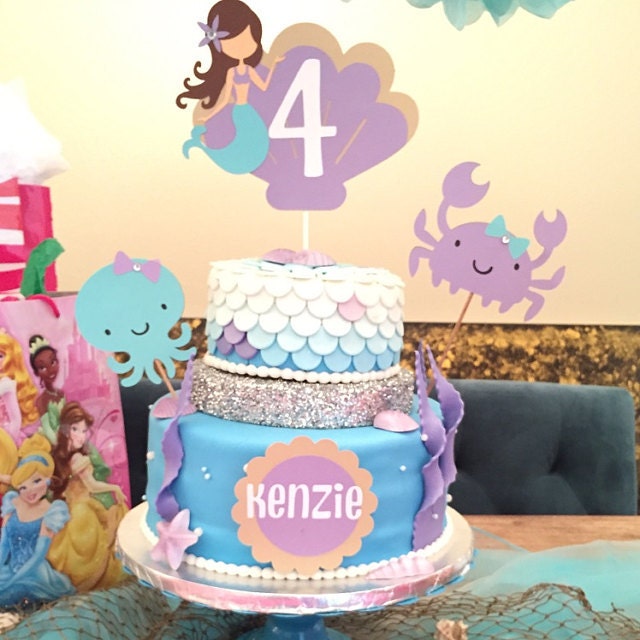 6 Piece Mermaid Centerpiece Set Mermaid Centerpiece Mermaid