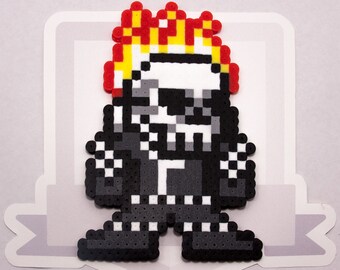 Ghost Rider Perler Bead Sprite Necklace || Ultimate Marvel vs Capcom 3 || Gaming, Accessory, Wearable, Gift