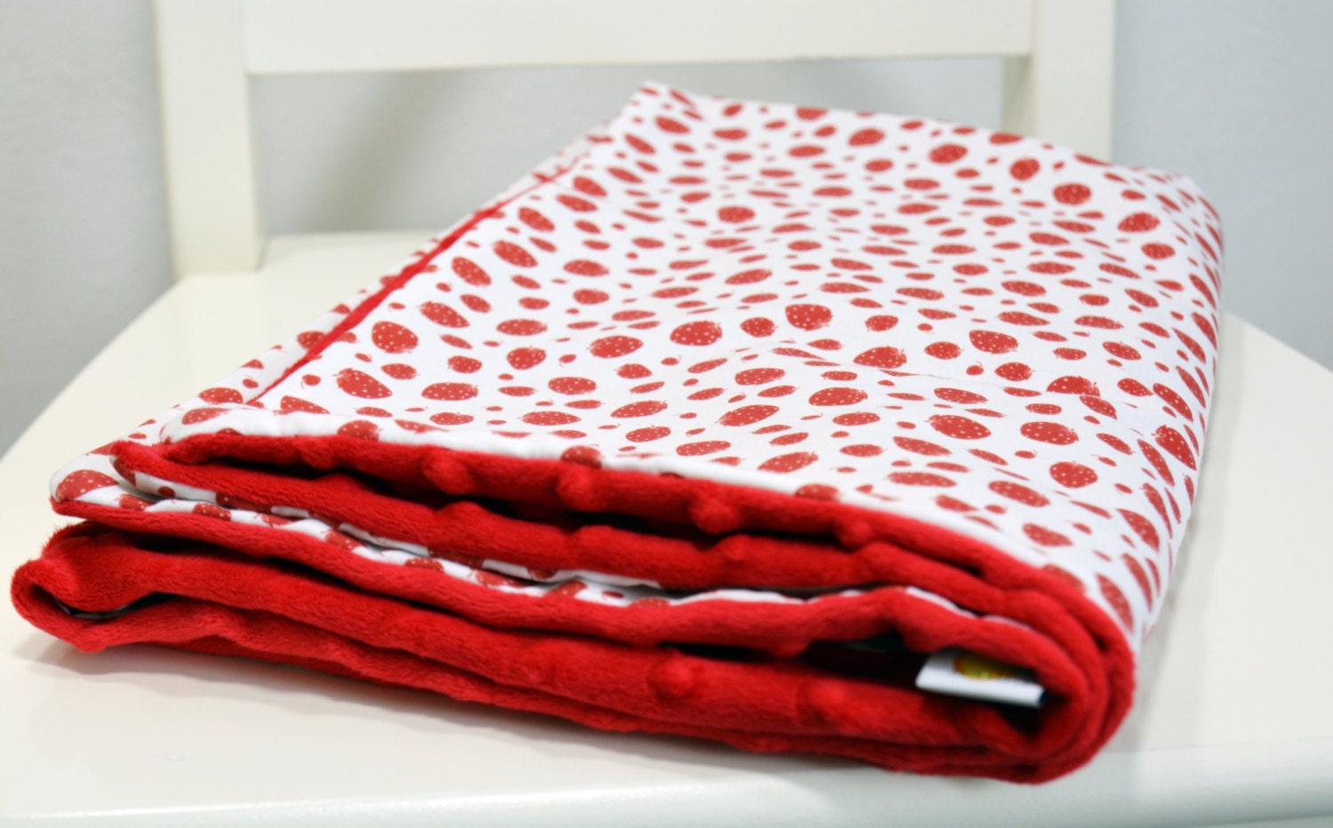 Summer Baby Blanket Minky Baby Blanket Strawberry Baby