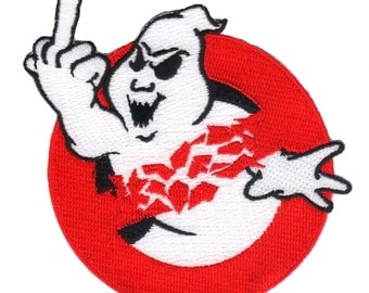 F-Off Ghostbuster Logo Middle Finger Ghost Kreepsville Iron On Applique Patch