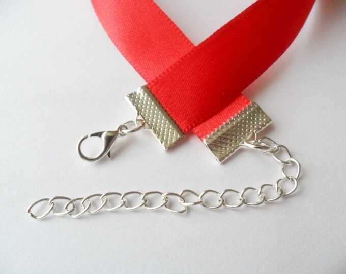 Satin choker necklace Red 3/8" or 5/8" width (pick your neck size) Ribbon Choker Necklace