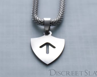 Stainless steel Master's shield II. Pendant for owners, Dominant or Masters in a BDSM relationship. Limited Stainless steel collection