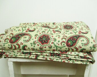 Vintage french fabric Textile, Coupon tissu, 1960, 393" / 10 m, France, NEW
