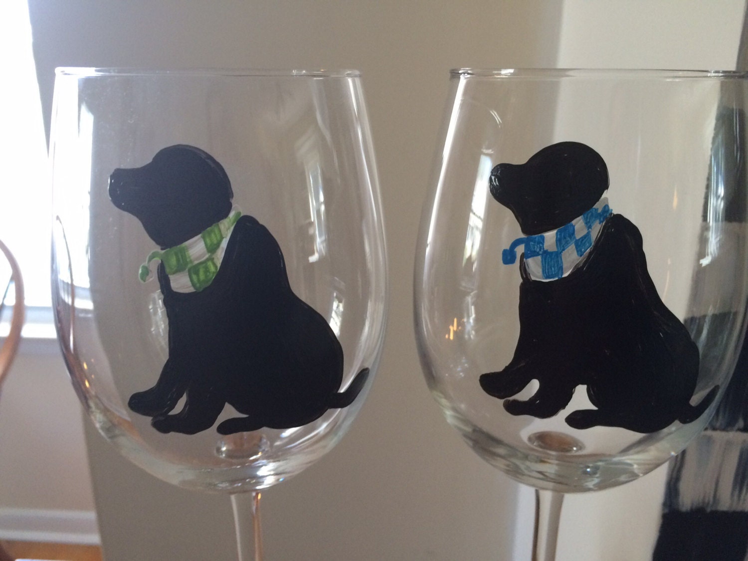 Hand Painted Dog Wine Glasses/ Personalize Your Own Wine Glass