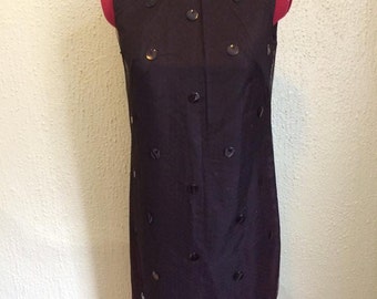1960s Mini Dress with Disc Sequins sz M