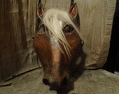 Halloween mask Paper mache horse mask horse head mask, animal mask, masquerade mask