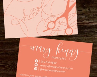 Modern Custom Hair Stylist Business Cards - PROFESSIONALLY printed!