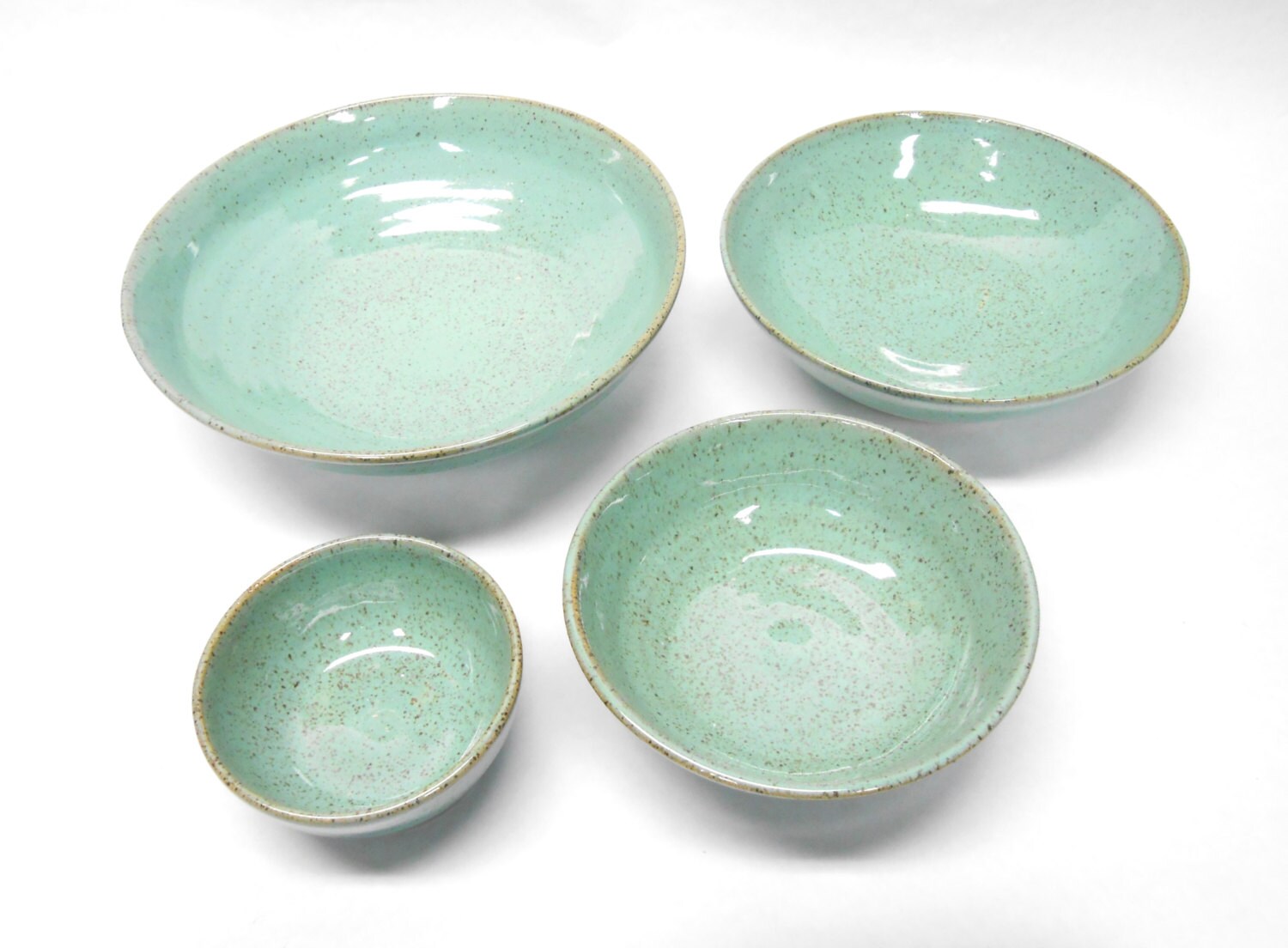 Pottery Bowl Set Ceramic Bowl Set Nesting Bowl by PotteryBySaleek