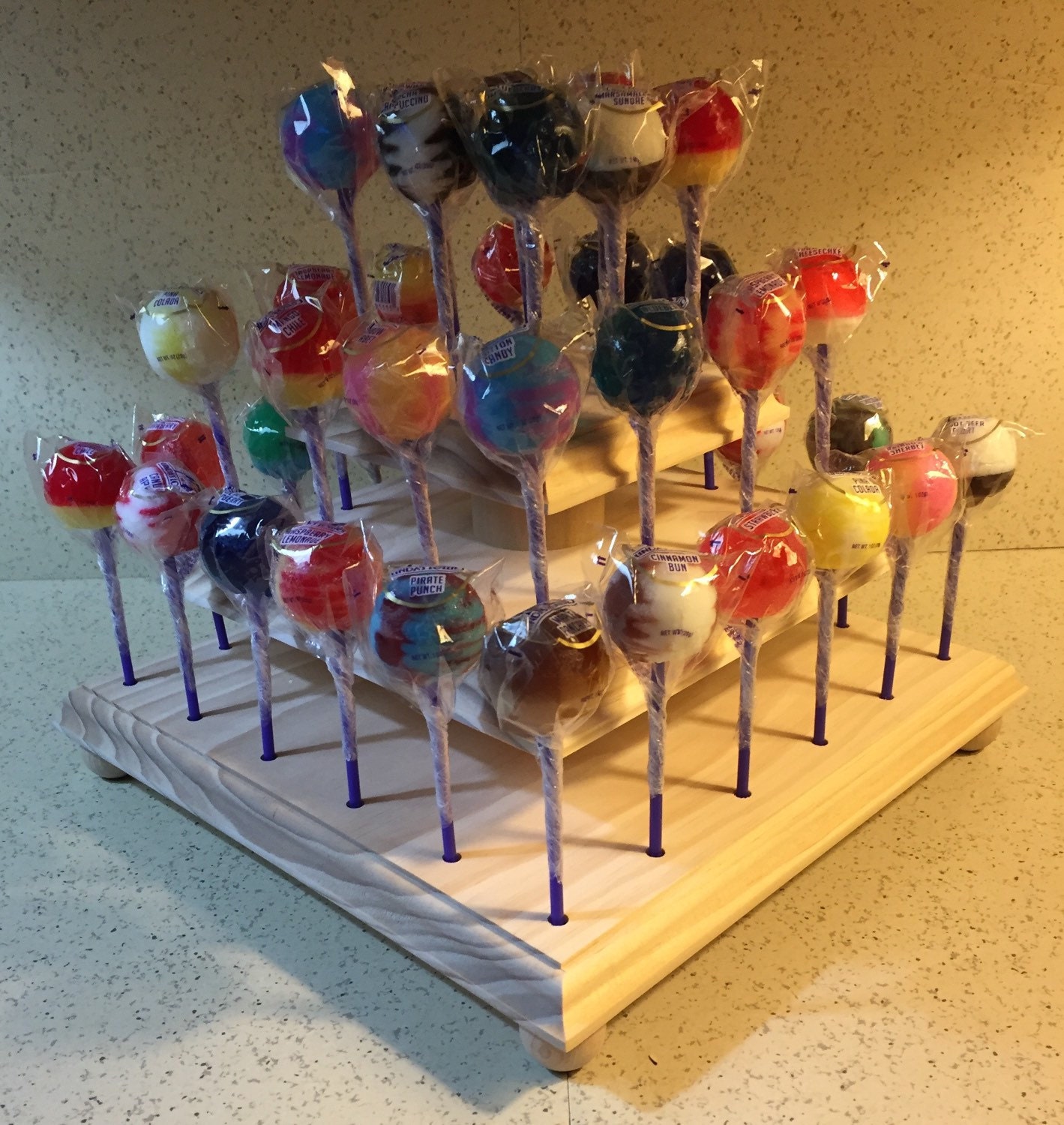 Three Tier All Wood Square Cake Pop Stand by allwoodcreations78