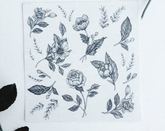 Floral Temporary Tattoo Bundle Detail Mini Tattoos 5" x 5"