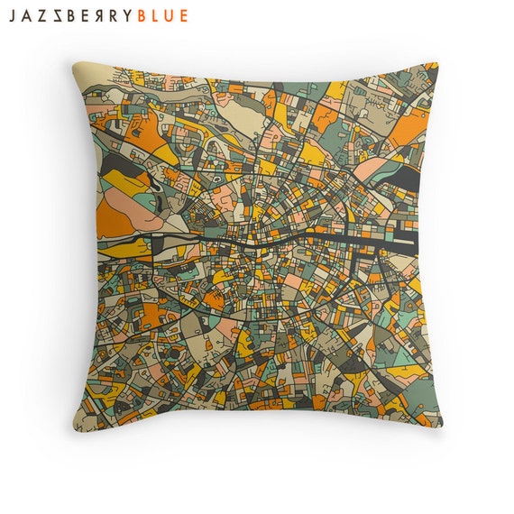 DUBLIN MAP Throw pillow for your modern home decor dark