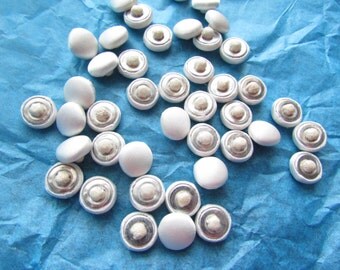 Ivory satin covered canvas back, Satin Covered Bridal Buttons