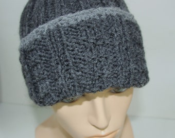 Items similar to Men's Grey Scarf. Chunky. Handknit. Ribbed in Charcoal ...