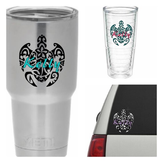 Sea Turtle decal for Yeti Tumbler Glass by ExpresYourselfDecal