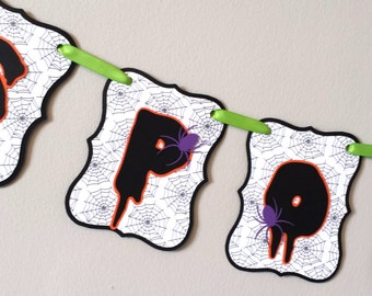 Spooky Halloween Banner - Halloween Decor - Paper Party Banner - Paper Bunting - Photo Prop - Home Decor
