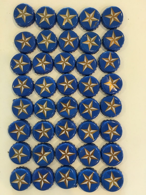 40 Blue Lone Star Beer Caps Crowns by LemonandBean on Etsy