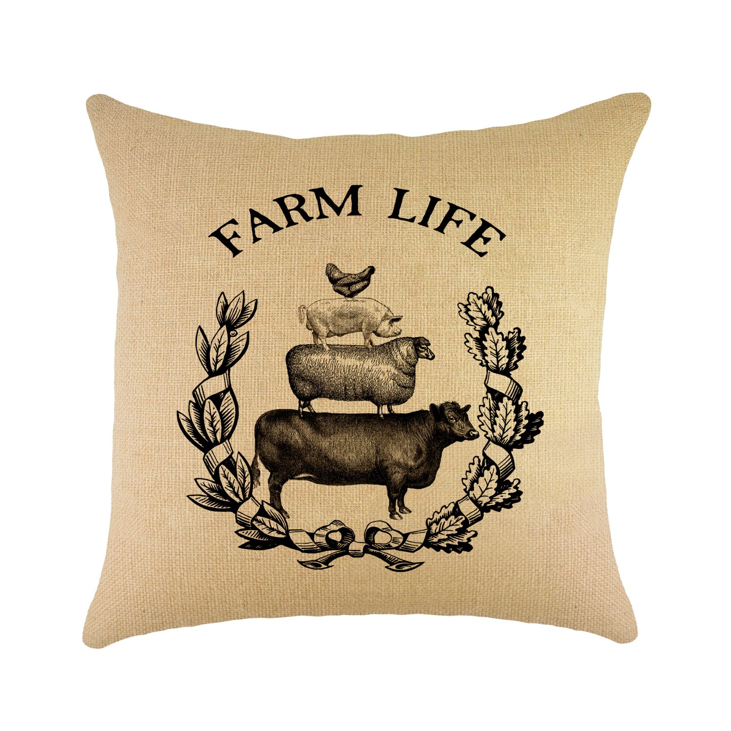 Farm Life Pillow Farmhouse Throw Pillow Shabby Cottage
