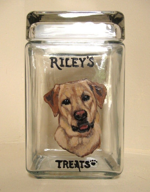 Yellow Labrador Retriever Dog Treat Jar Custom Canister