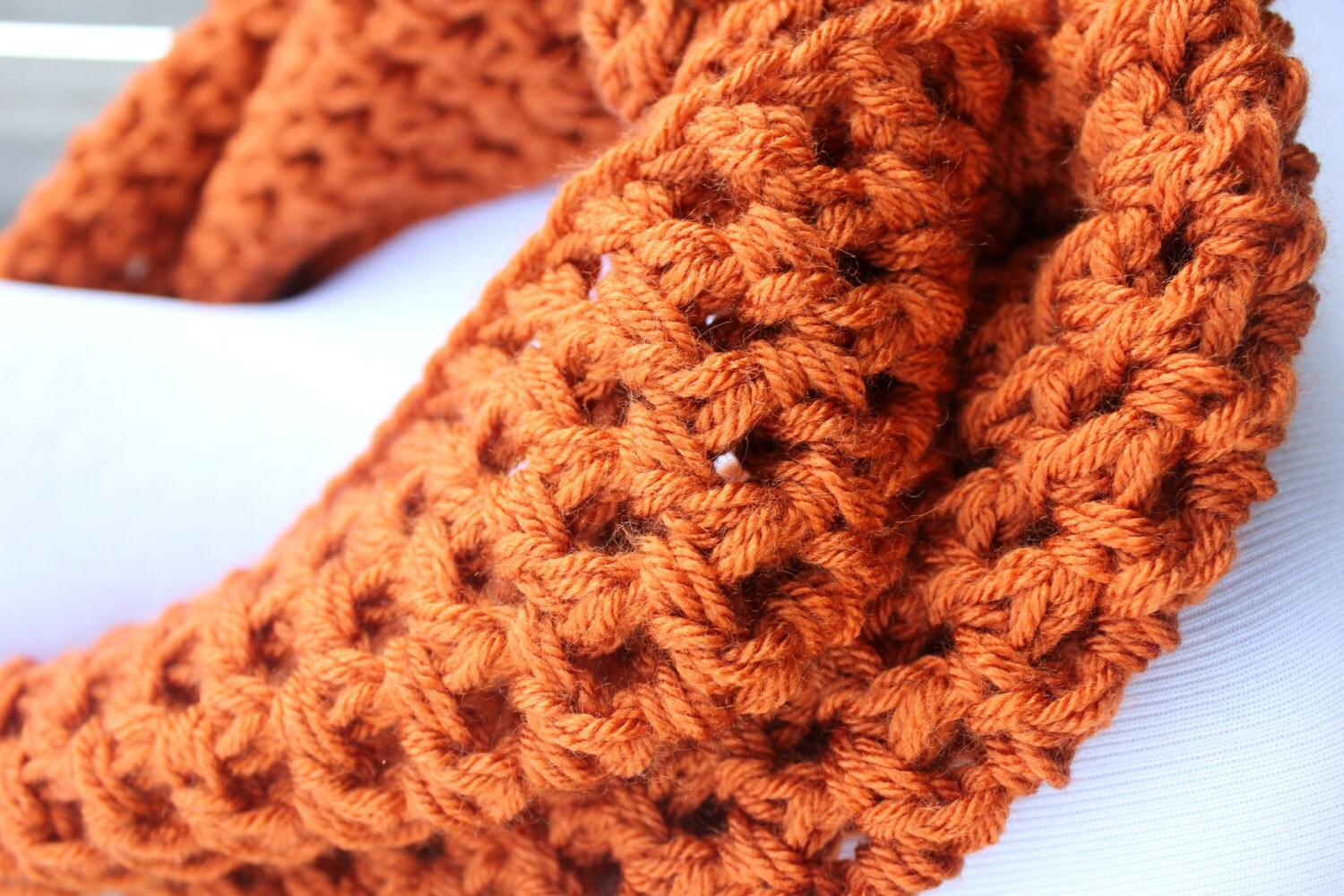 Orange Knit Scarf Pumpkin Infinity Scarf Orange by peonyplush