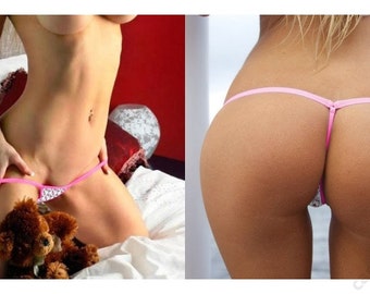 Hello Kitty Thong,Sexy Underwear, Handmade Micro g-string thongs pole dance gogo sex