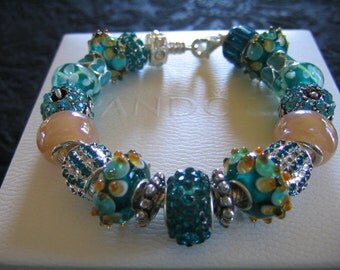 SPECIAL MOM...Authentic Pandora Bracelet -OR- European Bracelet - with European Style Beads...by TLCcharms