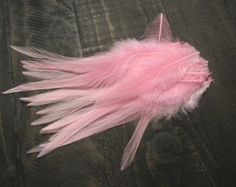 Light Candy Pink Rooster Saddle Feathers ~ Cruelty Free